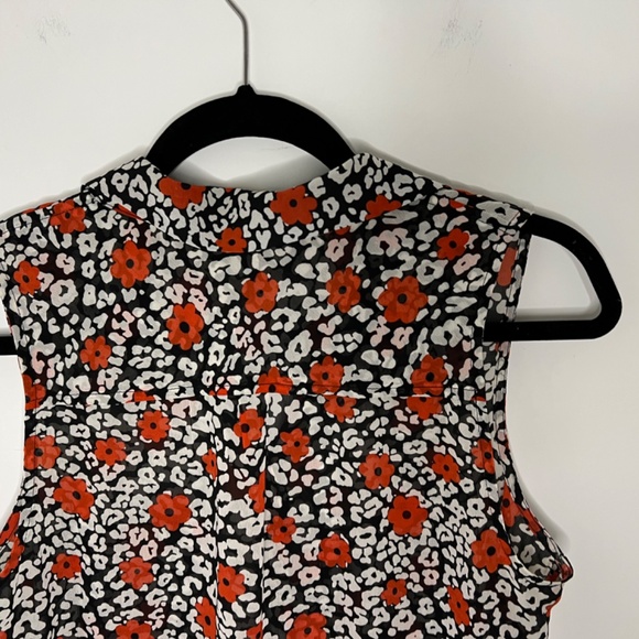 Banana Republic Poppy Flowers Floral Print Sleeveless Blouse Flowy Lightweight - Picture 8 of 11